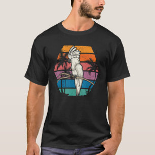 Palm Trees Bird Parrot Tropical Retro Cockatoo T-Shirt