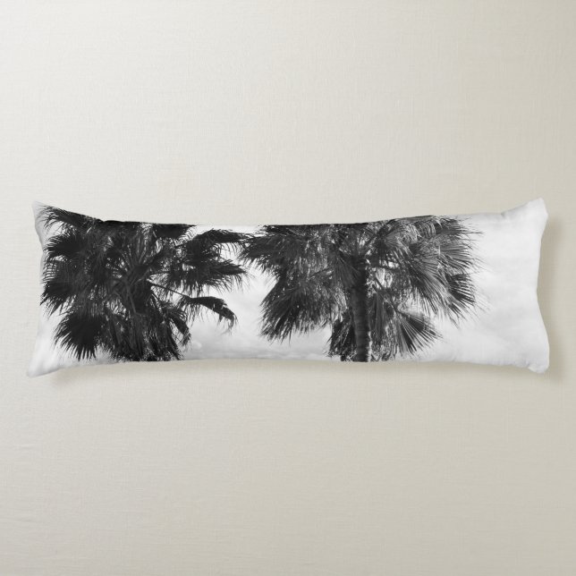 Palm Trees Black White #2 #wall #art  Body Pillow (Front)