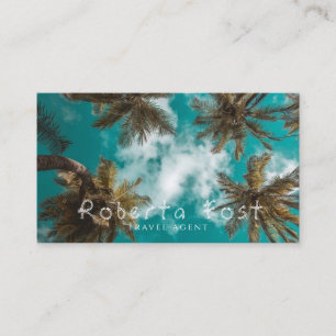 Palm Trees Blue Travel Agent Business Card