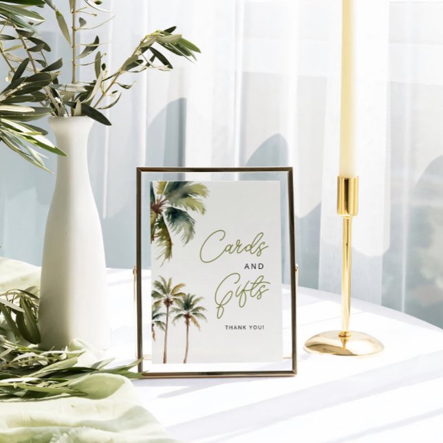 Palm Trees Bridal Shower Cards And Gifts Poster (Creator Uploaded)