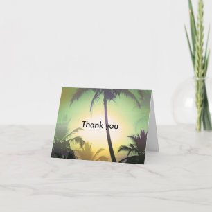 Palm Trees Chaleur Tropical Merci de plage Carte d