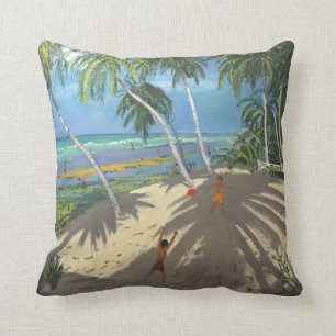 Palm trees Clovelly beach Barbados 2013 Throw Pillow