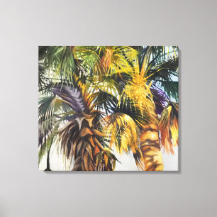 Palm Trees Colourful Impressionistic Painting Canvas Print