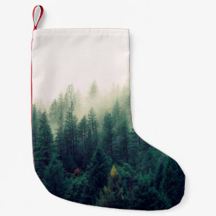 PALM TREES COVERED WITH FOG SMALL CHRISTMAS STOCKING