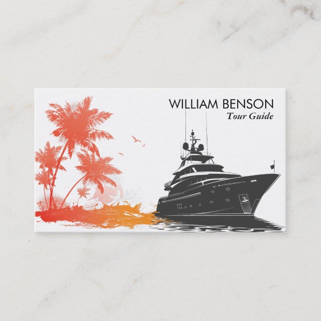 Palm Trees | Cruise Ship Business Card (Front)