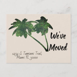 Palm Trees Custom New Home Moving Announcement Postcard