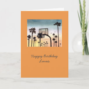 Palm Trees customizable birthday card 