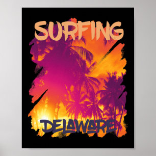 Palm Trees Delaware Vacation Beach Ocean  Poster