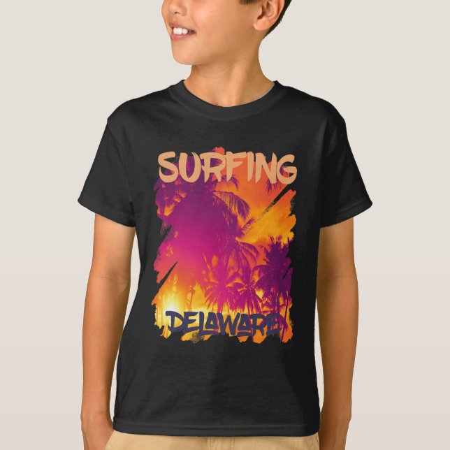Palm Trees Delaware Vacation Beach Ocean  T-Shirt (Front)