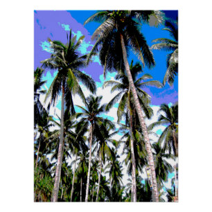 Palm Trees Design Posterized Effect Poster