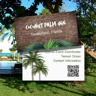 Palm Trees double face QR Cartes de visite