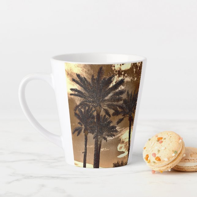 Palm Trees Drama Latte Mug (In Situ)