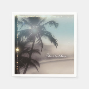 Palm Trees Elegant Tropical Beach Party Napkin