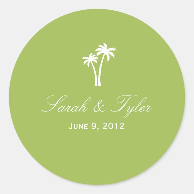 Palm Trees Favour Sticker - Lime (Front)
