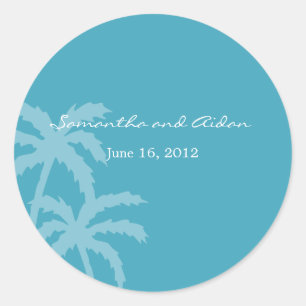 Palm Trees Favour Sticker or Envelope Seal