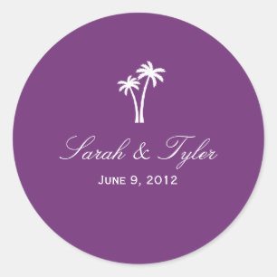 Palm Trees Favour Sticker - Purple