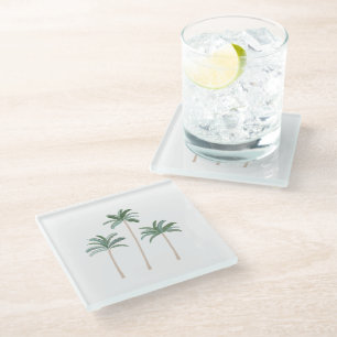 Palm Trees Glass Coasters 