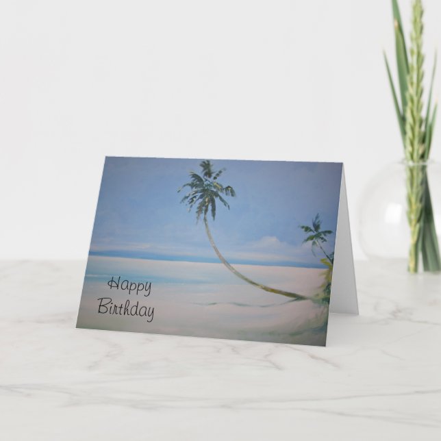 Palm Trees  Happy Birthday Card (Front)