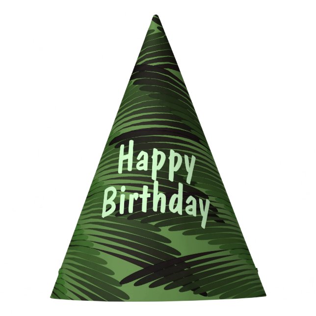Palm Trees Happy Birthday Party Hat (Front)