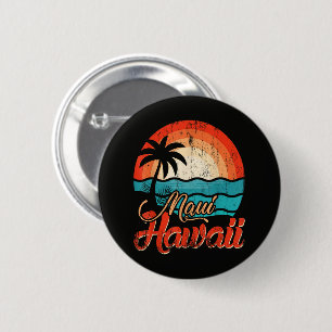 Palm Trees Hawaiian Beach  2 Inch Round Button