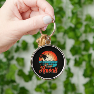 Palm Trees Hawaiian Beach Keychain