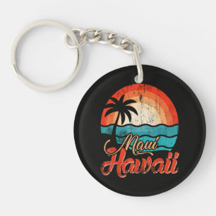 Palm Trees Hawaiian Beach Keychain