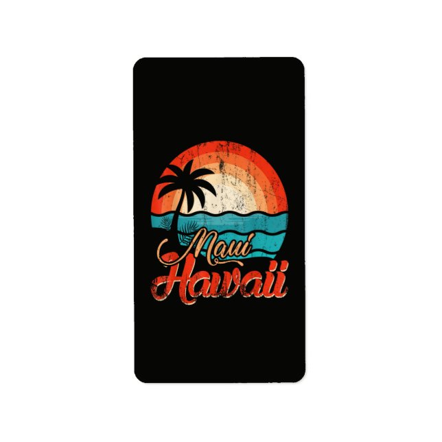 Palm Trees Hawaiian Beach Label (Front)
