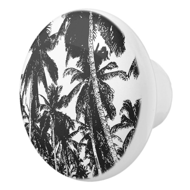Palm Trees in a Posterised Design Ceramic Knob (Right)