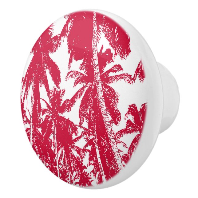 Palm Trees in a Posterised Design Ceramic Knob (Right)