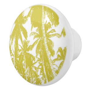 Palm Trees in a Posterised Design Ceramic Knob