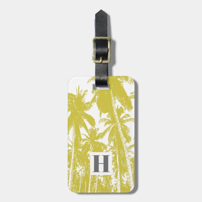Palm Trees in a Posterised Design Luggage Tag (Front Vertical)