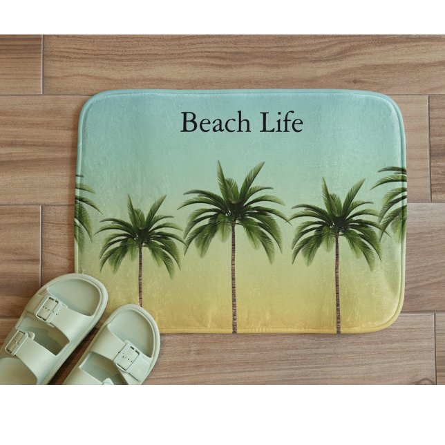 Palm Trees in a Row, beach life               Bath Mat (Creator Uploaded)