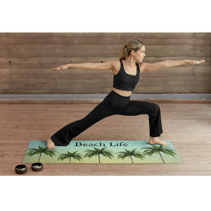 Palm Trees in a Row, beach life Yoga Mat