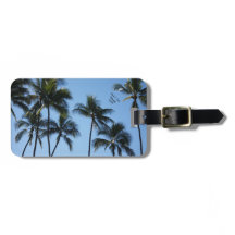 Palm Trees in Blue Sky Luggage Tag