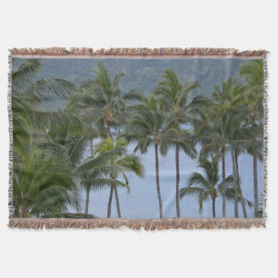 Palm Trees in Hawaii Throw Blanket