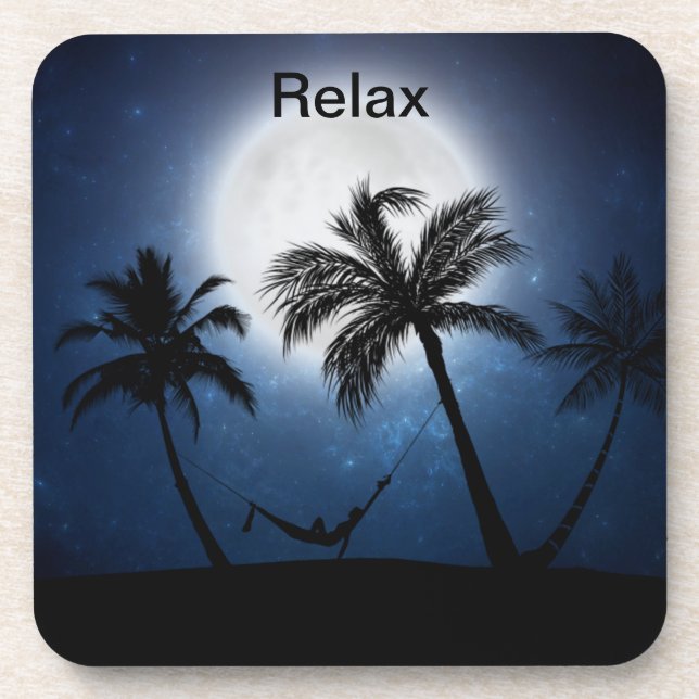 Palm trees in the moonlight coaster (Front)