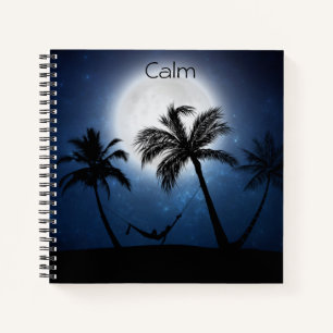 Palm trees in the moonlight notebook