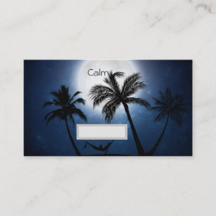 Palm trees in the moonlight place card