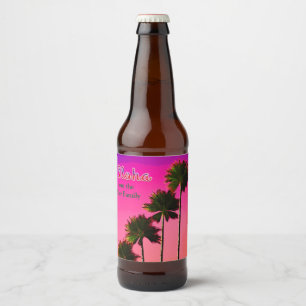 Palm Trees in the Sunset Beer Bottle Label