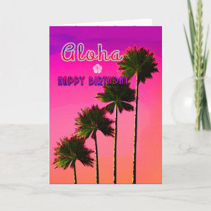 Palm Trees in the Sunset Birthday Card