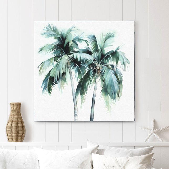 Palm Trees in Watercolor Canvas Print (Creator Uploaded)