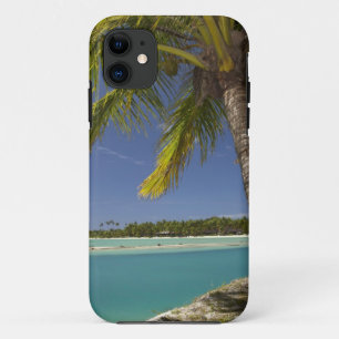 Palm trees & lagoon, Musket Cove Island Resort iPhone 11 Case