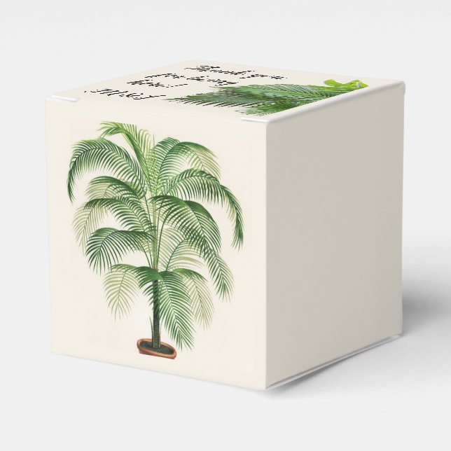 Palm Trees Leaves Personalized Favour boxes (Front Side)