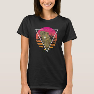 Palm Trees Lizard Reptile Animal 90s Vaporwave Ret T-Shirt