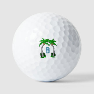Palm Trees Monogram  Golf Balls
