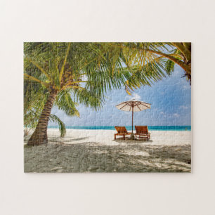 Palm Trees Moody Sky Jigsaw Puzzle
