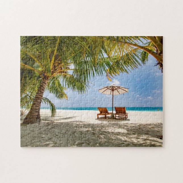 Palm Trees | Moody Sky Jigsaw Puzzle (Horizontal)