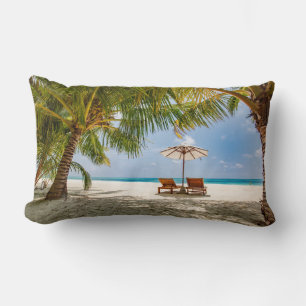 Palm Trees   Moody Sky Lumbar Pillow