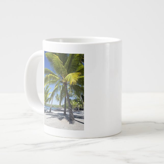Palm trees, National Historic Park Pu'uhonua o Large Coffee Mug (Front Left)
