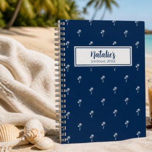 Palm Trees Navy Personalized Journal Notebook